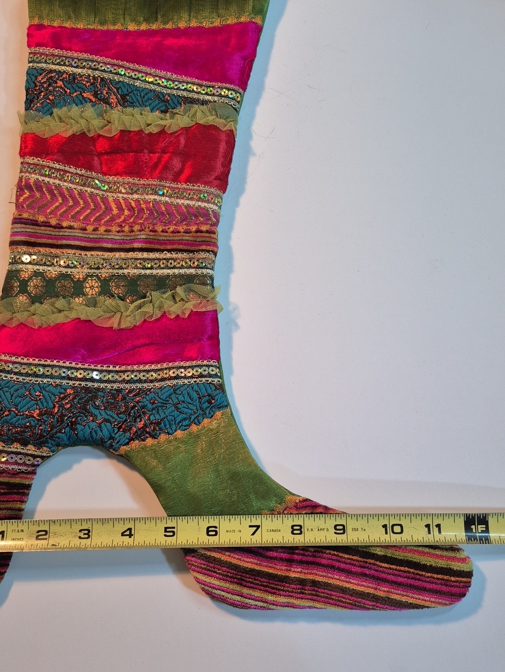 PIER 1 Decorative Fabric Victorian Theme Holiday Christmas Stocking Heeled Boots - Picture 10 of 16
